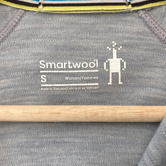 SMARTWOOL Classic All-Season Merino Base Layer 1/4 Zip Gray - Picture 6 of 10